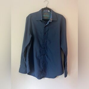 Robert Graham Blue Stripe Knowledge Wisdom Truth Classic Fit Button Down